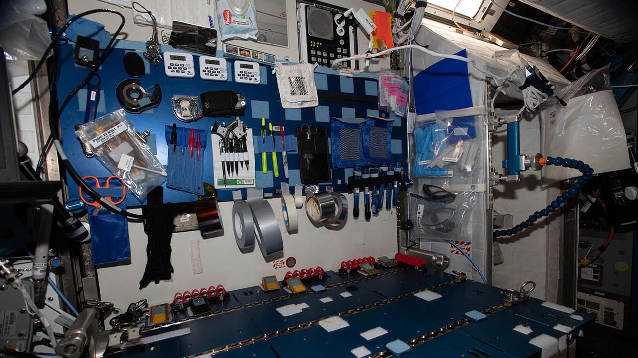 The International Space Stations Maintenance Work Area (MWA), pictured here, provides astronauts with all of the tools to complete research in orbit. Similarly, the ISS National Lab aims to provide research opportunity applicants with all of the tools necessary to submit a successful concept summary form and proposal.