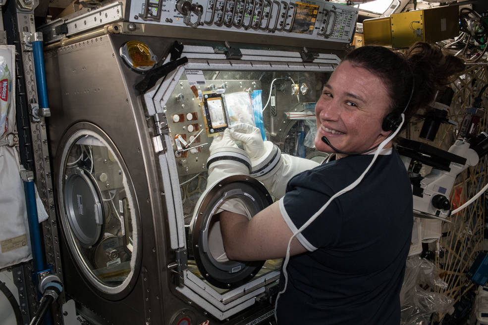 NASA astronaut Serena Aun Chancellor onboard the International Space Station.