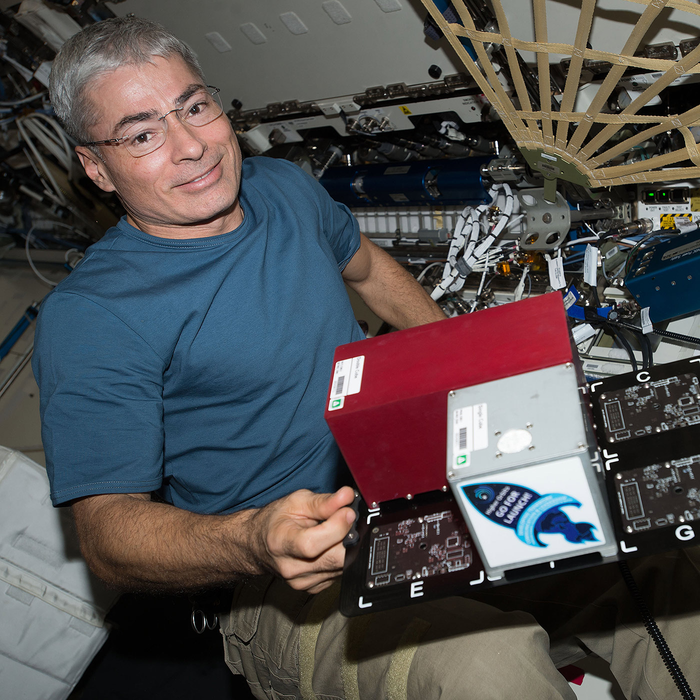 Flight Engineer Mark Vande Hei swaps out a payload card from the TangoLab 1 facility and places into the TangoLab 2 facility. TangoLab provides a standardized platform and open architecture for experimental modules called CubeLabs. CubeLab modules may be developed for use in 3 dimensional tissue and cell cultures.